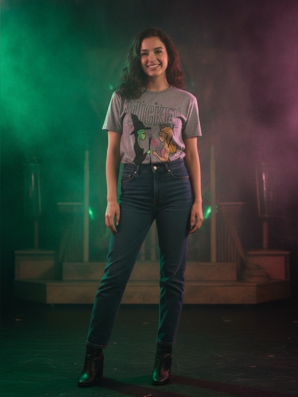 Wicked Two Best Friends Elphaba and Glinda Graphic Tee Cotton Theatre NWT
